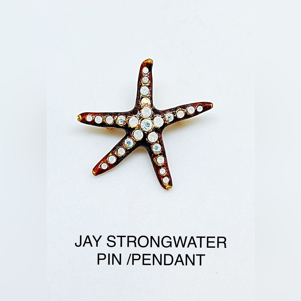 Jay Strongwater Starfish Pin/Pendant, NWOT, Swarovski & Enamel, Ships n Gift Box